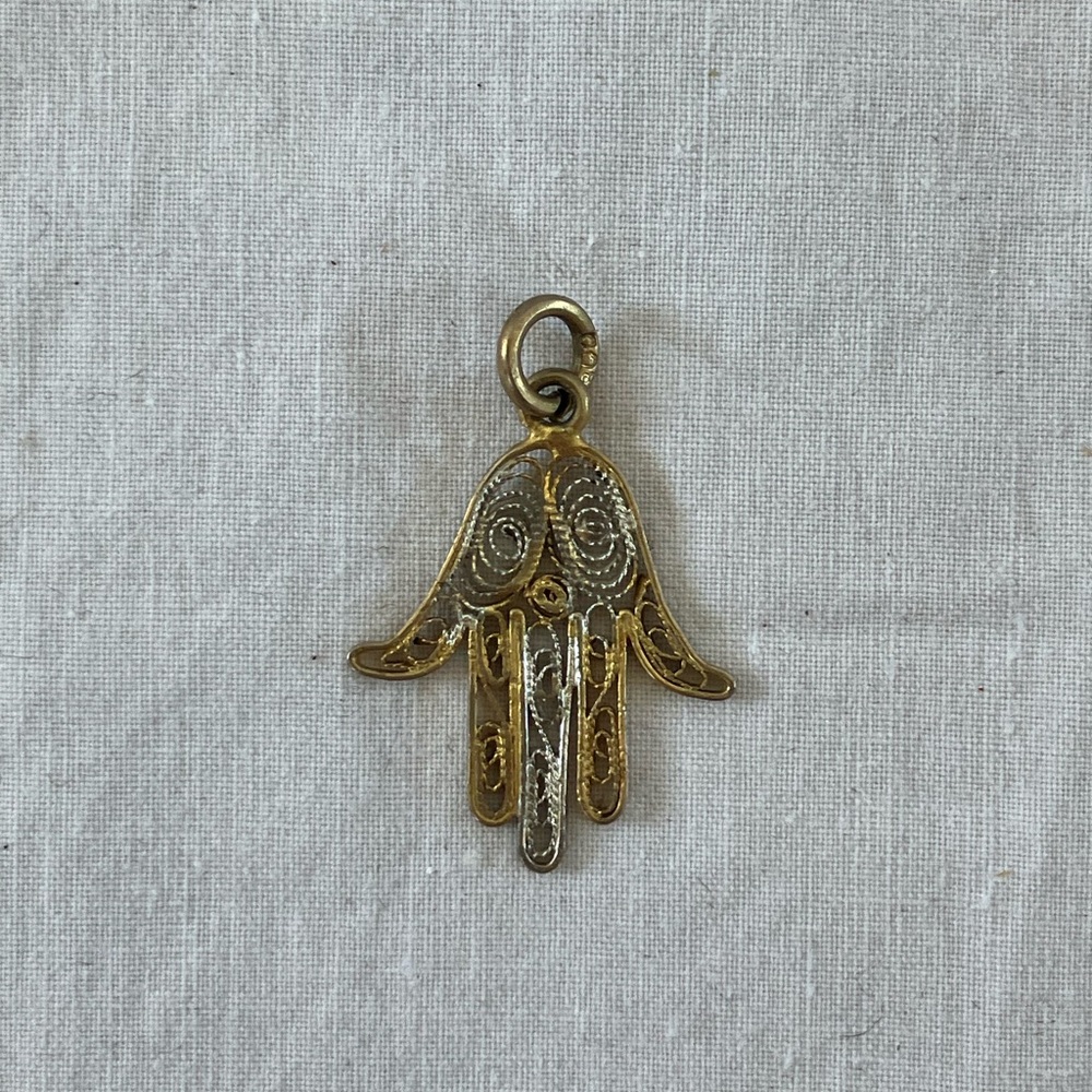 Vintage Hamsa Hand Silver 800 Charm